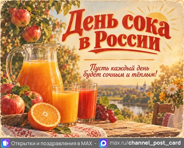 Открытка «С Днём Сока»
