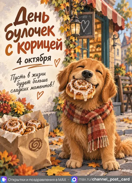 С Днём Булочек с корицей — открытка «День булочек с корицей»