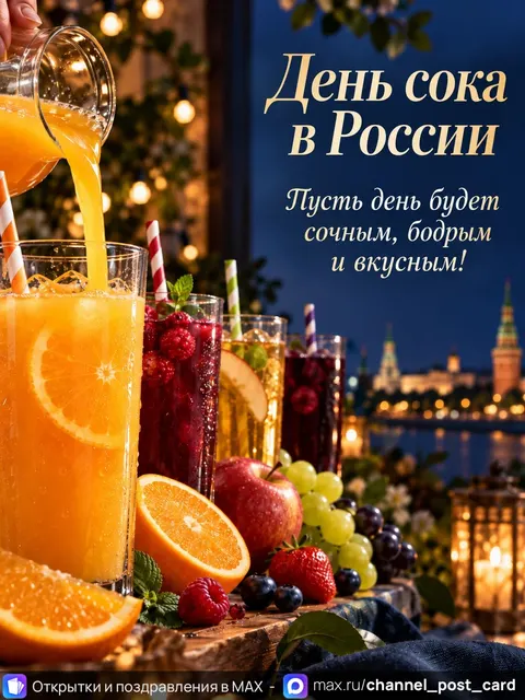 Открытка «День сока»