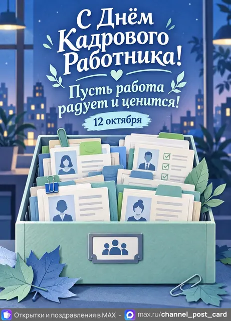 С Днём Кадрового Работника — открытка «День кадрового работника — осенний»