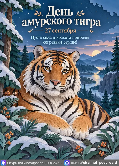 Открытка «День амурского тигра»