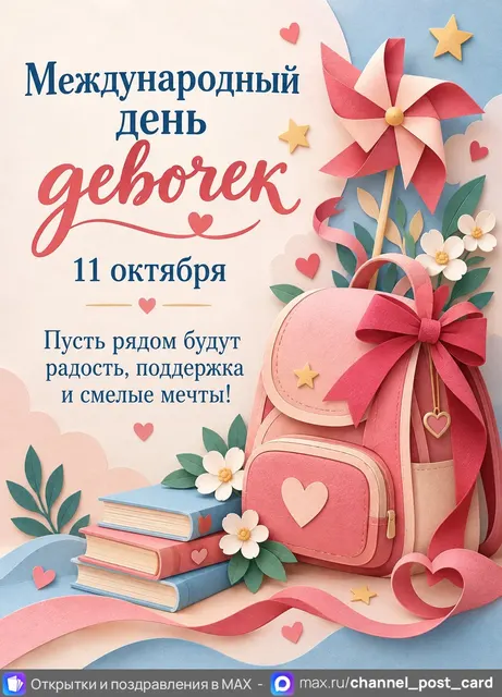 С Днём Девочек — открытка «Международный день девочек»
