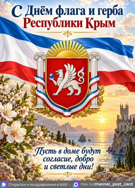 С Днём Флага и Герба Республики Крым — открытка «День флага и герба Республики Крым»