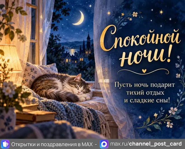 Открытка «Спокойной ночи»