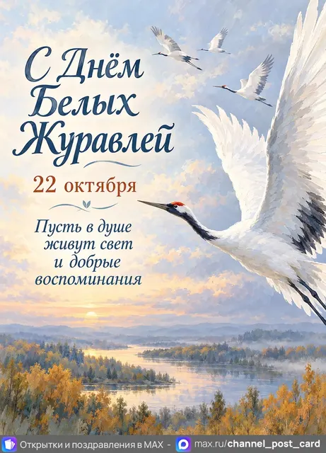 С Днём Белых Журавлей — открытка «День белых журавлей»