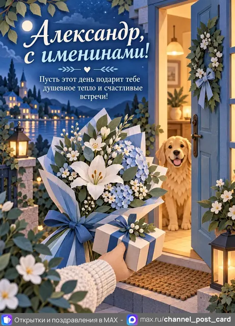 Открытка «Именины Александр»