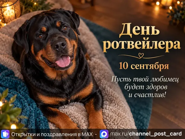 Открытка «С Днем Ротвейлера»