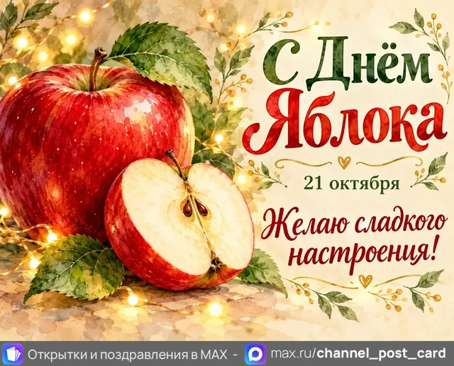 С Днём Яблока — открытка «День яблока»