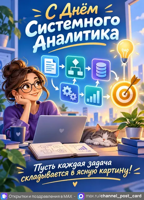 Открытка «С Днём Системного аналитика»