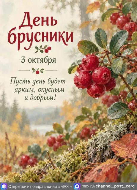 С Днём Брусники — открытка «День брусники»