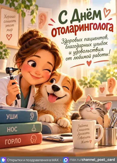 С Днём отоларинголога — открытка «День отоларинголога»