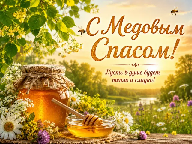 С Медовым Спасом — открытка «Медовый Спас»