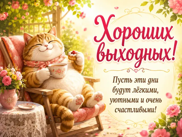 Открытка «Хороших выходных»