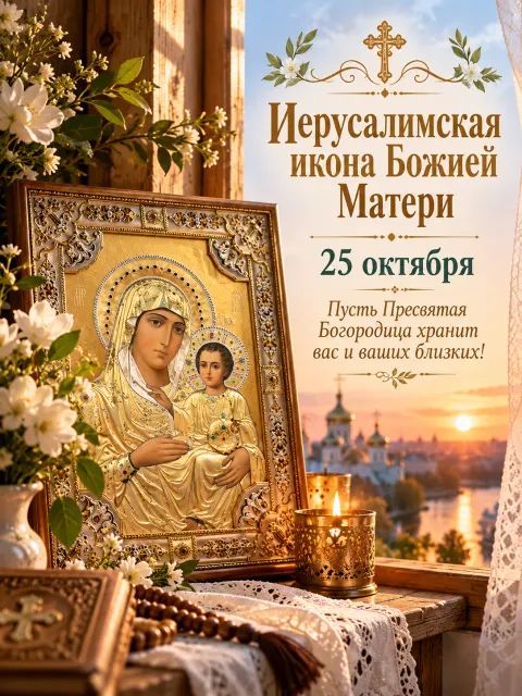 Открытка «Иерусалимская икона Божией Матери»