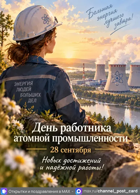 Открытка «День работника атомной промышленности»