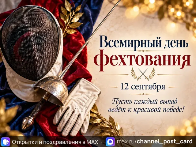 Открытка «День фехтования»