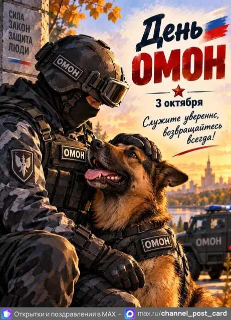 С Днём ОМОН — открытка «День ОМОН»