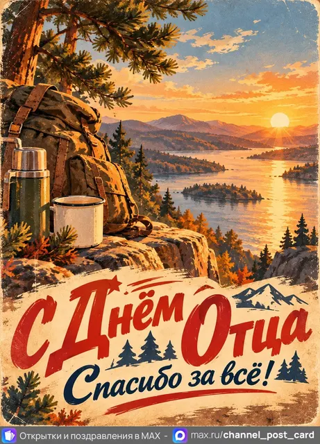 С Днём Отца — открытка «День отца»