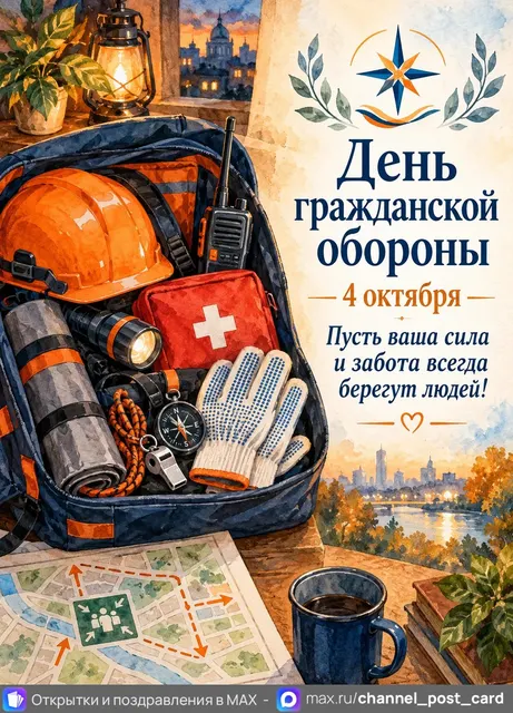 С Днем Гражданской обороны — открытка «День гражданской обороны»