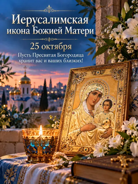 Открытка «Иерусалимская икона Божией Матери»