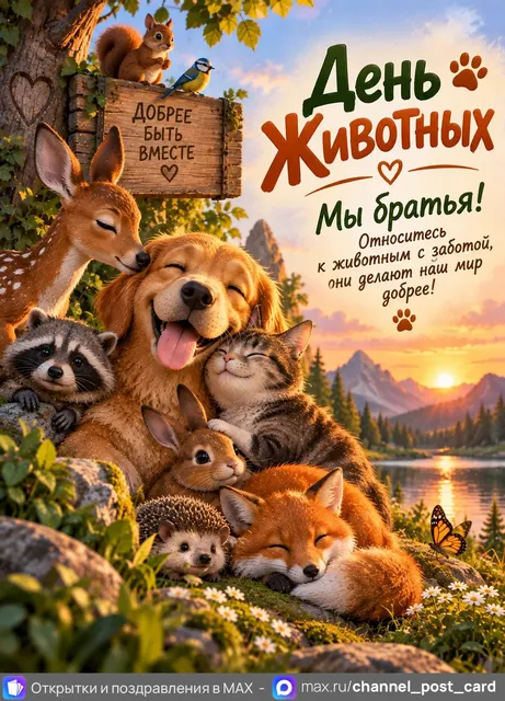 С Днем Животных — открытка «День животных»