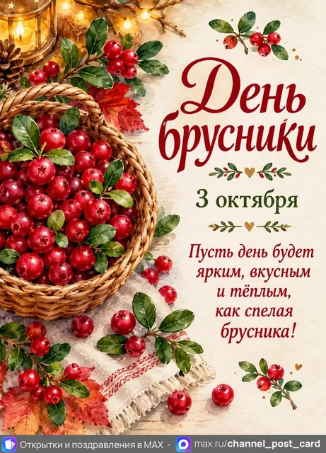 С Днём Брусники — открытка «День брусники»