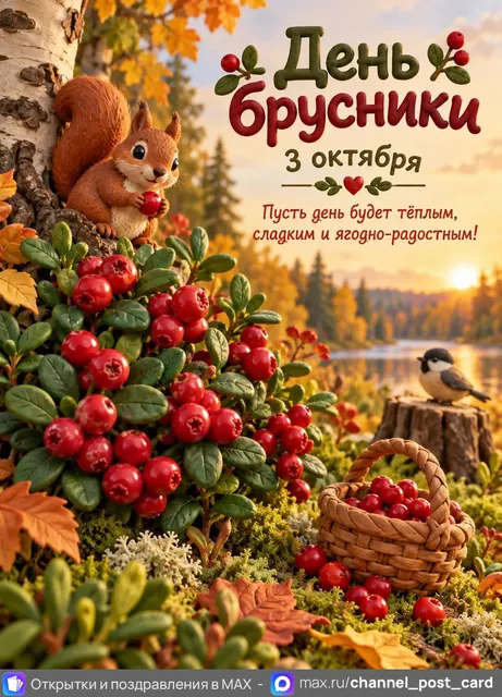 С Днём Брусники — открытка «День брусники»