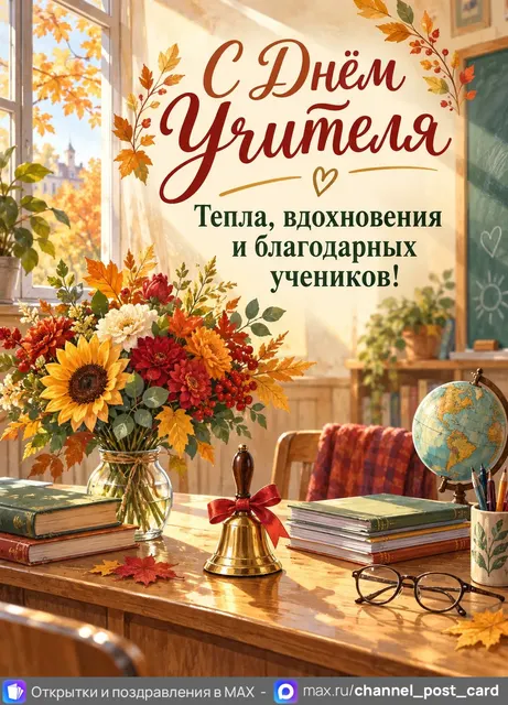 С Днём Учителя — открытка «День учителя»