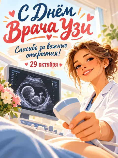 С Днем Врача УЗИ — открытка «День врача УЗИ»