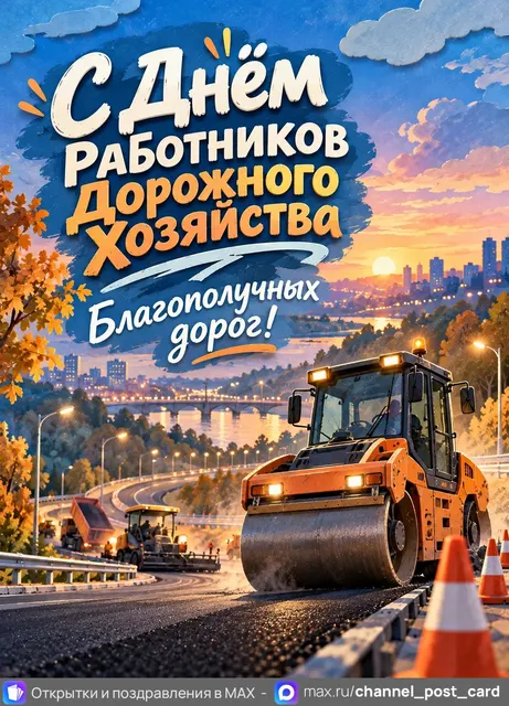 С Днем Работников Дорожного хозяйства — открытка «День работников дорожного хозяйства»