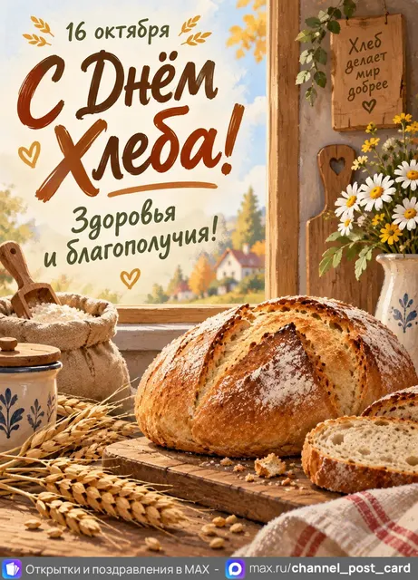 С Днём Хлеба — открытка «Всемирный день хлеба»