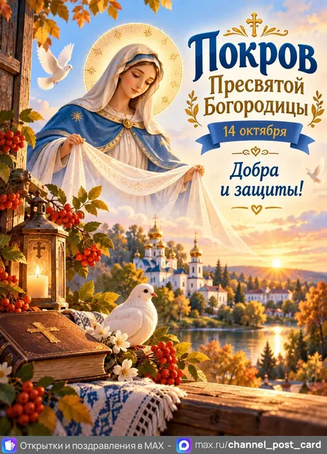 С Покровом Пресвятой Богородицы — открытка «Покров»
