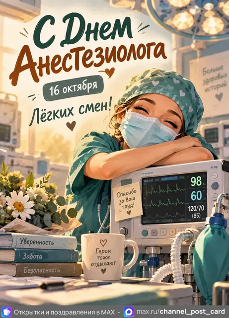 С Днем Анестезиолога — открытка «День анестезиолога»