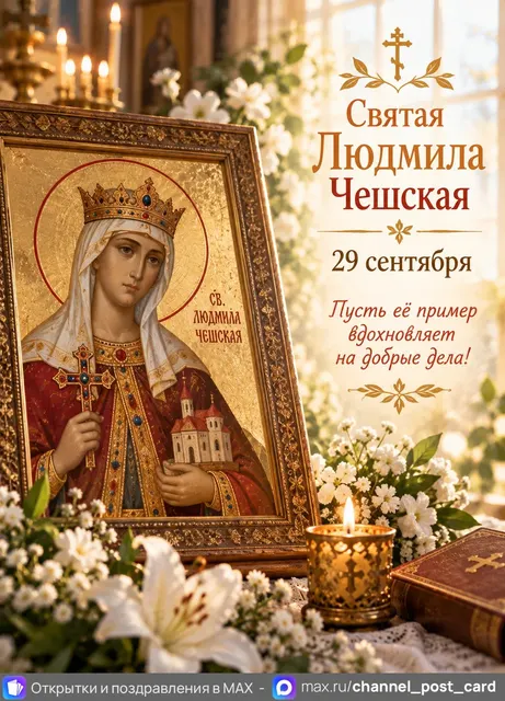 Открытка «Святая Людмила Чешская»