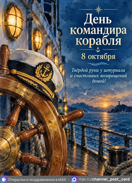 С Днём Командира Корабля — открытка «День кораблестроителя»