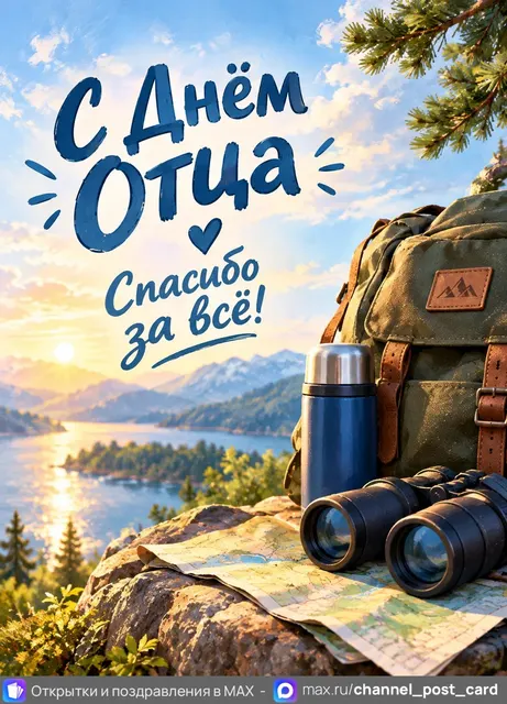 С Днём Отца — открытка «День отца»
