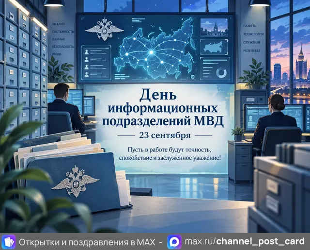 Открытка «День информационных подразделений МВД»