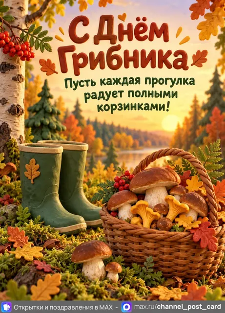С Днём Грибника — открытка «День грибника»