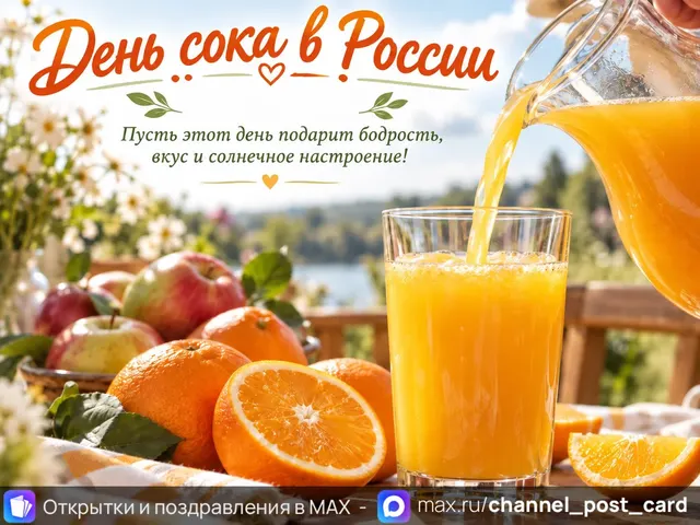 Открытка «День сока»