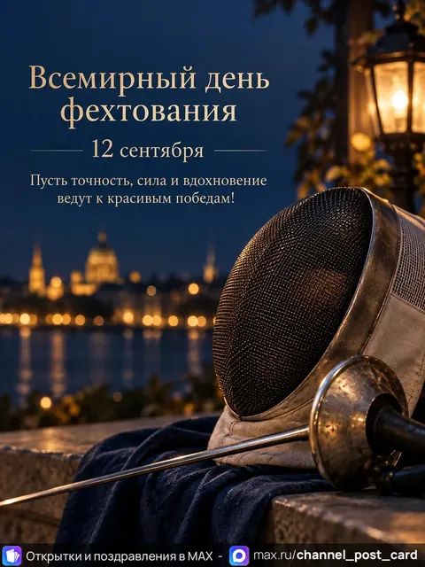 Открытка «С Днем фехтования»