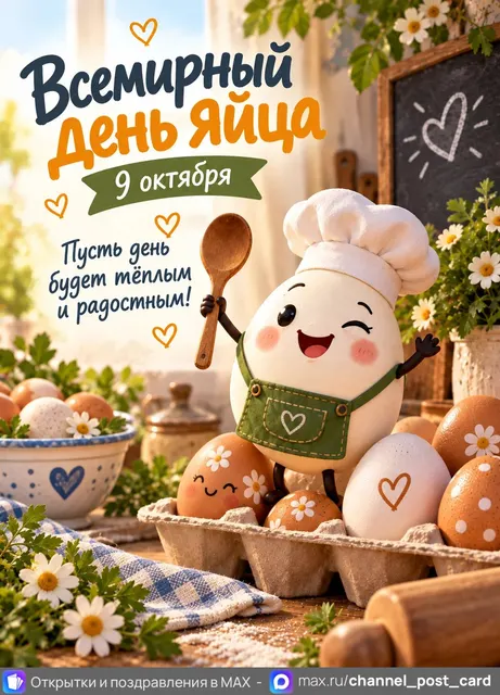 С Днём Яйца — открытка «Всемирный день яйца»
