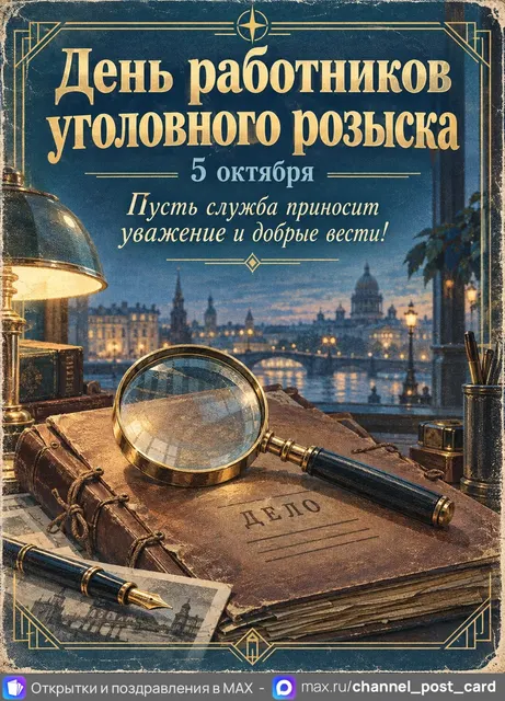 С Днём Работников уголовного розыска — открытка «День работников уголовного розыска»