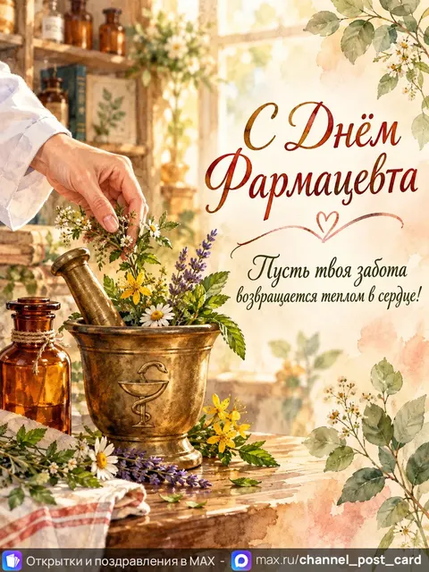 Открытка «День фармацевта»