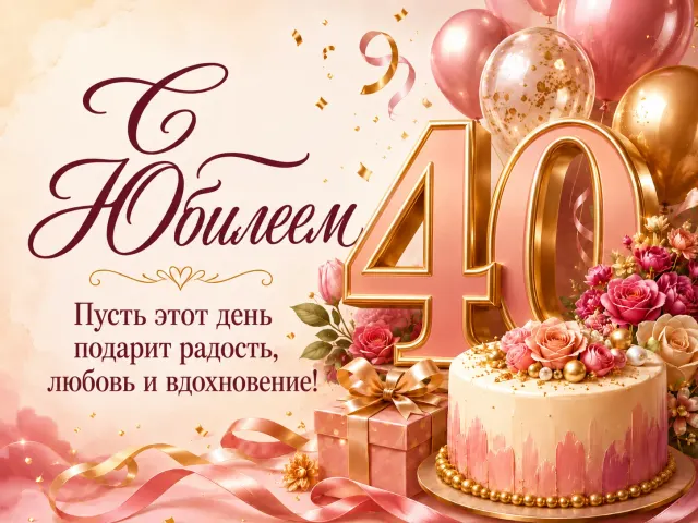 Открытка «С Юбилеем 40»