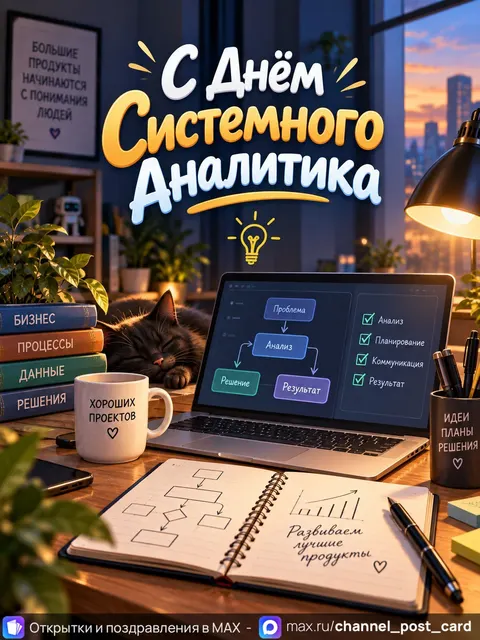 Открытка «С Днем Системного аналитика»
