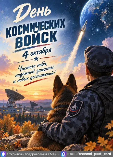 С Днём Космических Войск — открытка «День космических войск»