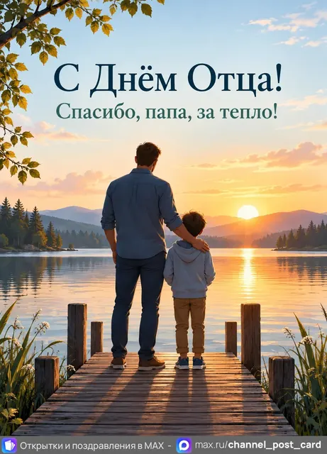 С Днём Отца — открытка «День отца»