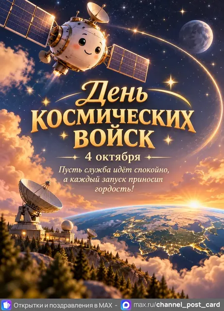 С Днём Космических Войск — открытка «День космических войск»
