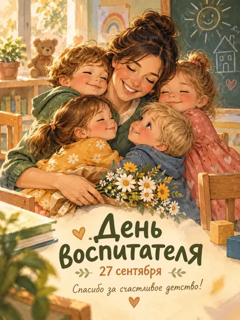 Открытка «День воспитателя»