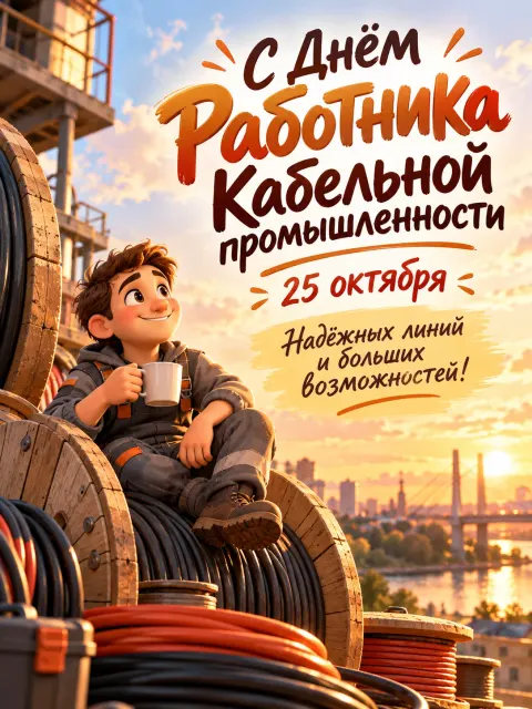 С Днём Работника Кабельной промышленности — открытка «День работника кабельной промышленности»